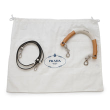 Load image into Gallery viewer, PRADA Tambour 2WAY Bucket Handbag White1BE048 Leather Wood
