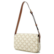 将图像加载到图库查看器中，CELINE Triomphe One Shoulder Bag White194142 PVC Leather
