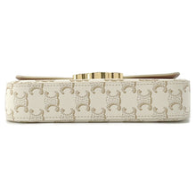 将图像加载到图库查看器中，CELINE Triomphe One Shoulder Bag White194142 PVC Leather
