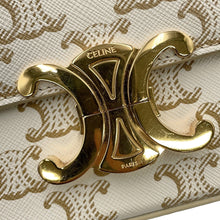 将图像加载到图库查看器中，CELINE Triomphe One Shoulder Bag White194142 PVC Leather
