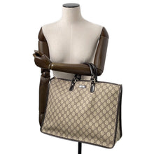 将图像加载到图库查看器中，GUCCI GG Supreme Business Bag Brown/Beige189899 PVC Leather
