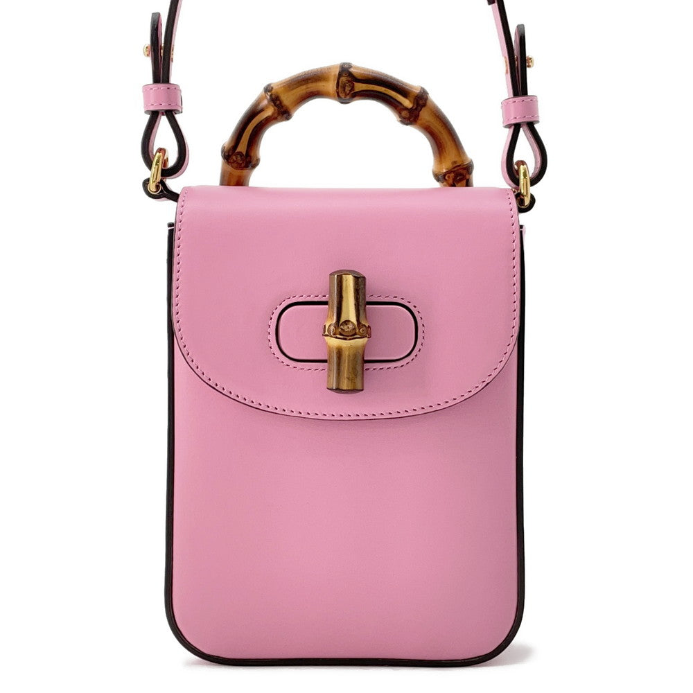 GUCCI Bamboo3WAYShoulder Bag Pink702106 Leather Bamboo