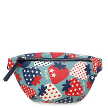 Load image into Gallery viewer, GUCCI Children's Belt Bag Strawberry Blue/Multicolor502095 PVC Leather
