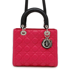 将图像加载到图库查看器中，Dior Lady Dior Canage 2WAY Handbag Pink/BlackM0550 Leather

