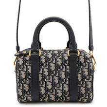 将图像加载到图库查看器中，Dior Oblique Dior Groove 20 NavyM1364UTZQ Jacquard Calf Leather Size Small
