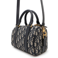 将图像加载到图库查看器中，Dior Oblique Dior Groove 20 NavyM1364UTZQ Jacquard Calf Leather Size Small
