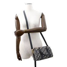 将图像加载到图库查看器中，Dior Oblique Dior Groove 20 NavyM1364UTZQ Jacquard Calf Leather Size Small
