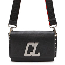 将图像加载到图库查看器中，Christian Louboutin ★Wall Strap Shoulder Bag Black/Red Leather
