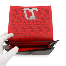 将图像加载到图库查看器中，Christian Louboutin ★Wall Strap Shoulder Bag Black/Red Leather
