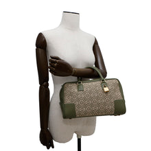 将图像加载到图库查看器中，LOEWE Amazonas GreenA039N08X02 Canvas Leather Size 28
