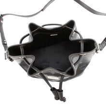 将图像加载到图库查看器中，MCM Drawstring Shoulder Bag Black Leather
