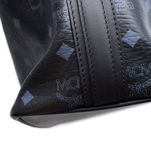 将图像加载到图库查看器中，MCM Drawstring Shoulder Bag Black Leather
