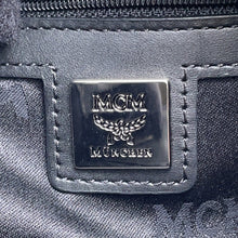 将图像加载到图库查看器中，MCM Drawstring Shoulder Bag Black Leather

