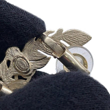 Load image into Gallery viewer, CHANEL Rhinestone Faux Pearl Star Earrings Gold Gold Plated
