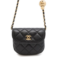 Load image into Gallery viewer, CHANEL Matelasse Ball Chain Mini Pouch Black Lambskin
