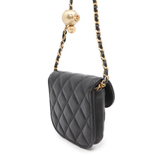 Load image into Gallery viewer, CHANEL Matelasse Ball Chain Mini Pouch Black Lambskin

