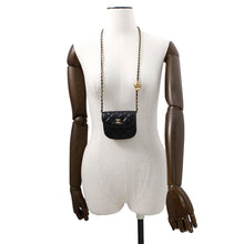 Load image into Gallery viewer, CHANEL Matelasse Ball Chain Mini Pouch Black Lambskin

