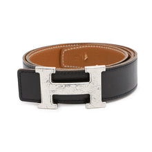 Load image into Gallery viewer, HERMES HBelt Size 75 Black/Gold Box Calf Leather Togo Leather
