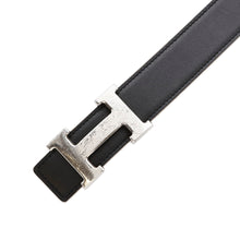 Load image into Gallery viewer, HERMES HBelt Size 75 Black/Gold Box Calf Leather Togo Leather
