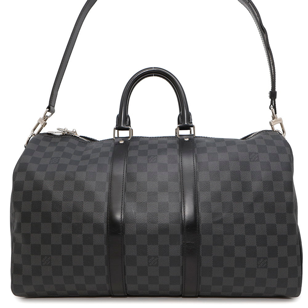 LOUIS VUITTON Keepall Bandouliere NoirN41418 Damier Graphite Size 45