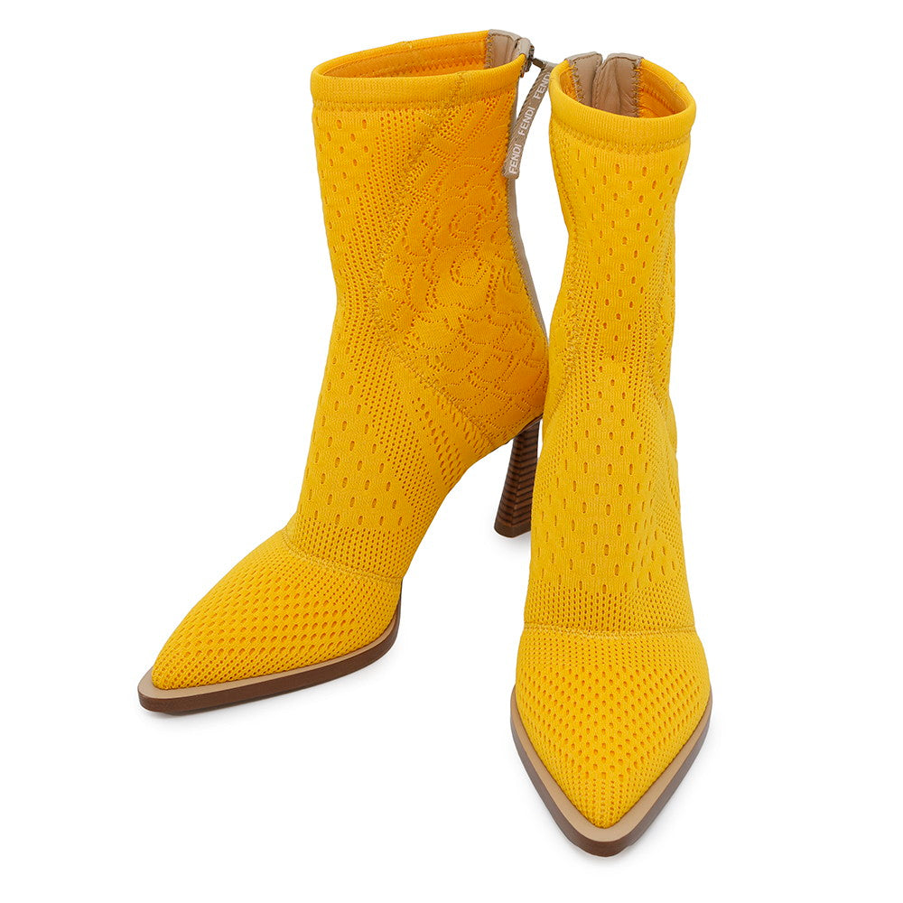 FENDI knitted boots Yellow Knit Size 36