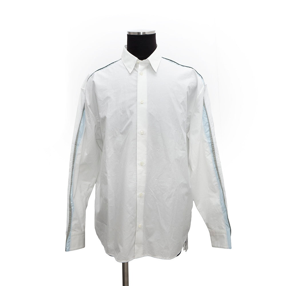 HERMES Boxy Fit Line Long Sleeve Shirt Size 40 White Cotton100%