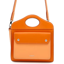 将图像加载到图库查看器中，BURBERRY Pocket Bag 2WAY Handbag Orange Leather
