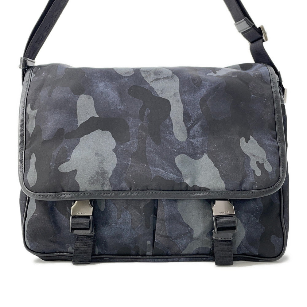 PRADA Messenger bag Navy/BlackVA0768 Nylon Leather