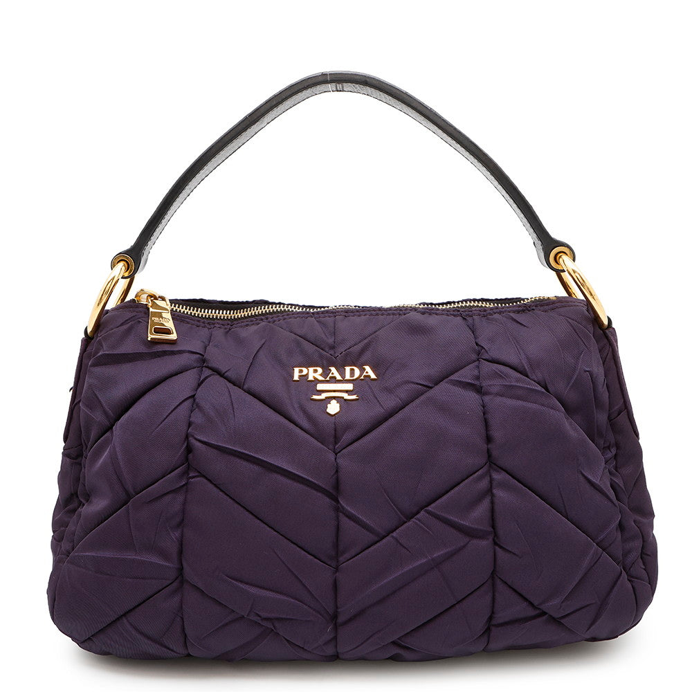 PRADA One Shoulder Bag PurpleBR3799 Nylon Leather