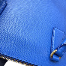 将图像加载到图库查看器中，PRADA ★Galleria 2WAY Handbag Blue1BA863 Leather
