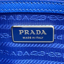 将图像加载到图库查看器中，PRADA ★Galleria 2WAY Handbag Blue1BA863 Leather
