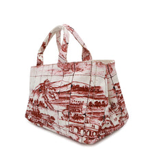 将图像加载到图库查看器中，PRADA Canapa Tote Bag White/BordeauxB1872B Canvas
