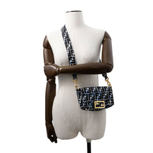 Load image into Gallery viewer, FENDI Joshua Vidas Collaboration Zucca Baguette 2WAY Shoulder Bag Blue/Black8BR784 Nylon Size Mini
