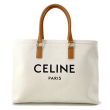 将图像加载到图库查看器中，CELINE Horizontal Cabas White/Brown190062 Canvas Leather

