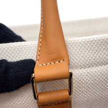 将图像加载到图库查看器中，CELINE ★Horizontal Cabas White/Brown190062 Canvas Leather
