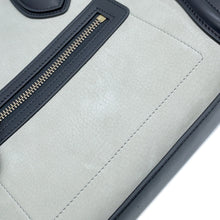 将图像加载到图库查看器中，CELINE Luggage micro shopper Black/Khaki/Gray Leather
