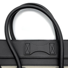 将图像加载到图库查看器中，CELINE Luggage micro shopper Black/Khaki/Gray Leather
