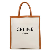 将图像加载到图库查看器中，CELINE Vertical Cabas Natural/Tan190402 Canvas Leather
