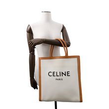 将图像加载到图库查看器中，CELINE Vertical Cabas Natural/Tan190402 Canvas Leather
