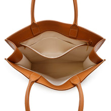 将图像加载到图库查看器中，CELINE Vertical Cabas Natural/Tan190402 Canvas Leather
