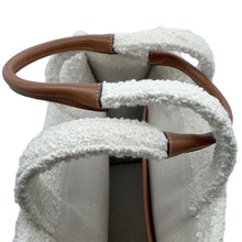Load image into Gallery viewer, CELINE Triomphe Large Cabas Thais Tote Bag White/Green Canvas Leather Size Large
