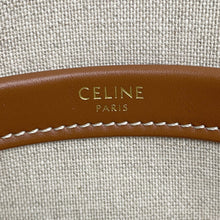 Load image into Gallery viewer, CELINE Triomphe Large Cabas Thais Tote Bag White/Green Canvas Leather Size Large
