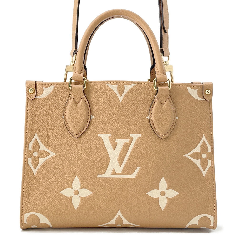LOUIS VUITTON Onthego Arizona/ClaimM12513 Bicolor Monogram Empreinte Leather Size PM