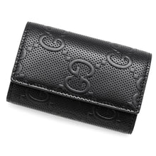将图像加载到图库查看器中，GUCCI GG Embossed 6-Key Case Black625565 Leather
