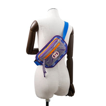 将图像加载到图库查看器中，GUCCI GGNylon Belt Bag Purple/Blue/Orange752102 Nylon Rubber
