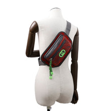 Load image into Gallery viewer, GUCCI ★GG Nylon belt bag Gray/Red/Green752102 Nylon Rubber
