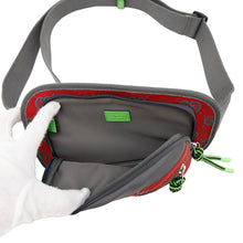 将图像加载到图库查看器中，GUCCI GGNylon Belt Bag Gray/Red/Green752102 Nylon Rubber
