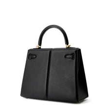 将图像加载到图库查看器中，HERMES Kelly Padett Black Swift Leather Size 25
