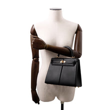 将图像加载到图库查看器中，HERMES Kelly Padett Black Swift Leather Size 25
