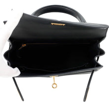 将图像加载到图库查看器中，HERMES Kelly Padett Black Swift Leather Size 25
